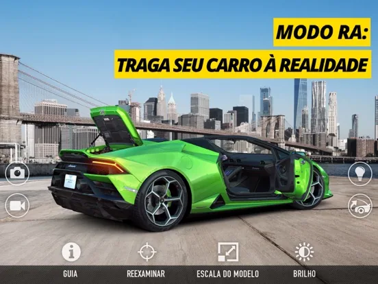 Hipercarro desportivo verde em modo de realidade aumentada sobre o asfalto
